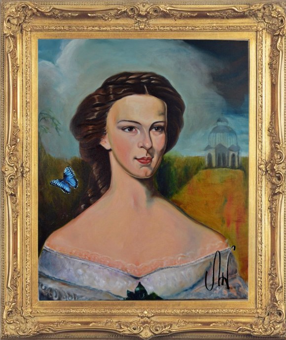 sign-blue-butterfly-frame