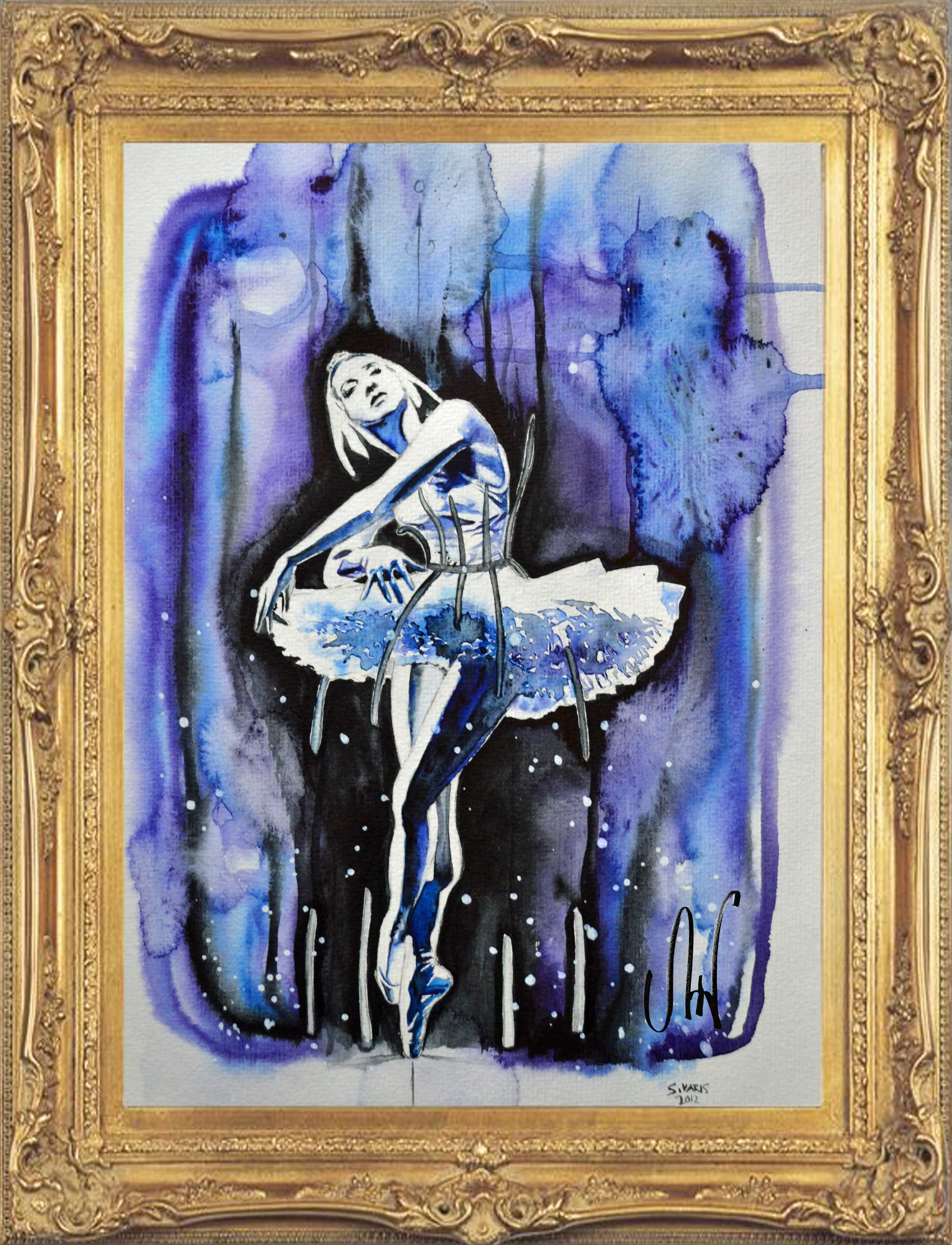 The Cage II (Blue Ballerina) water colour 2012