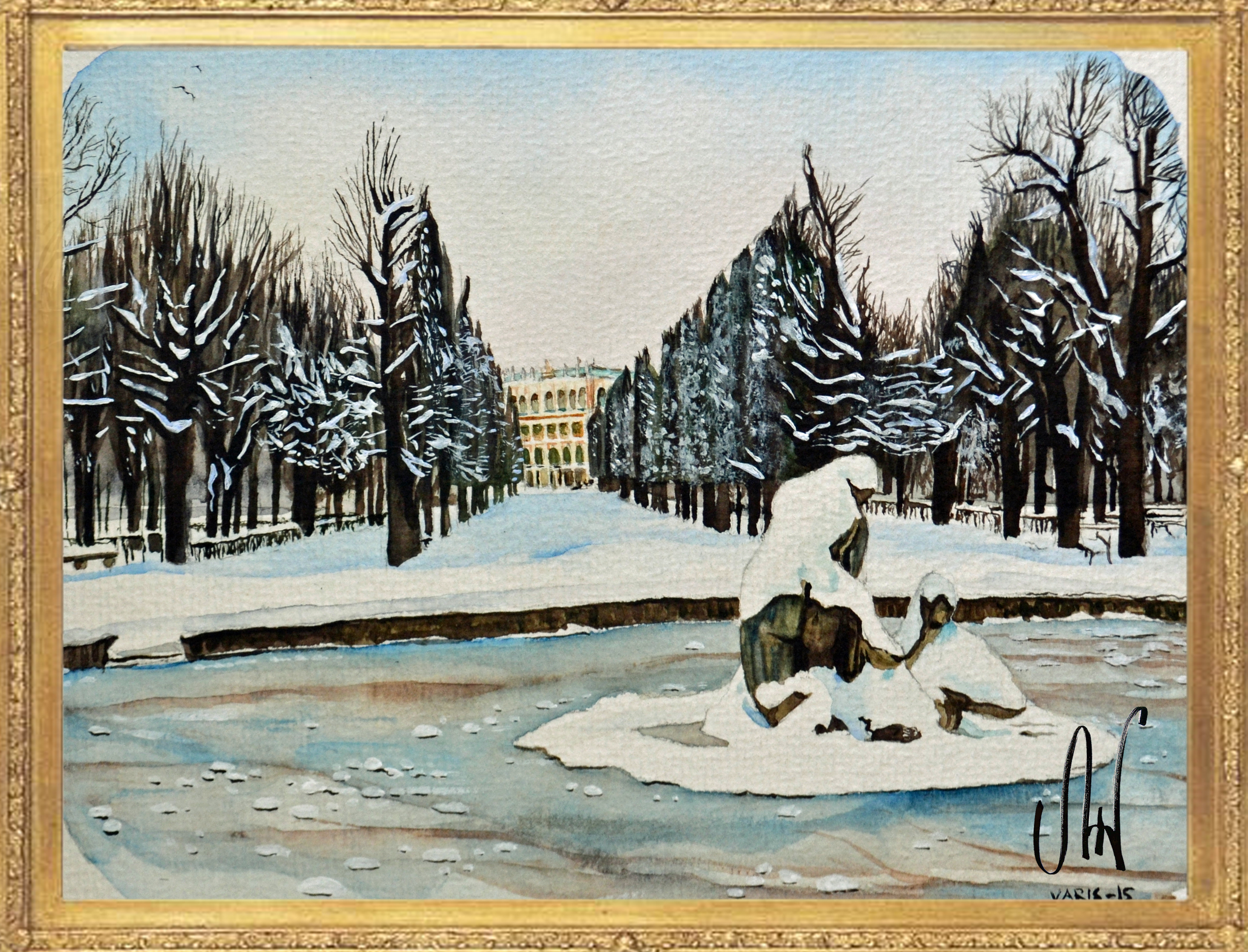 "Wintertime" water colour 2015